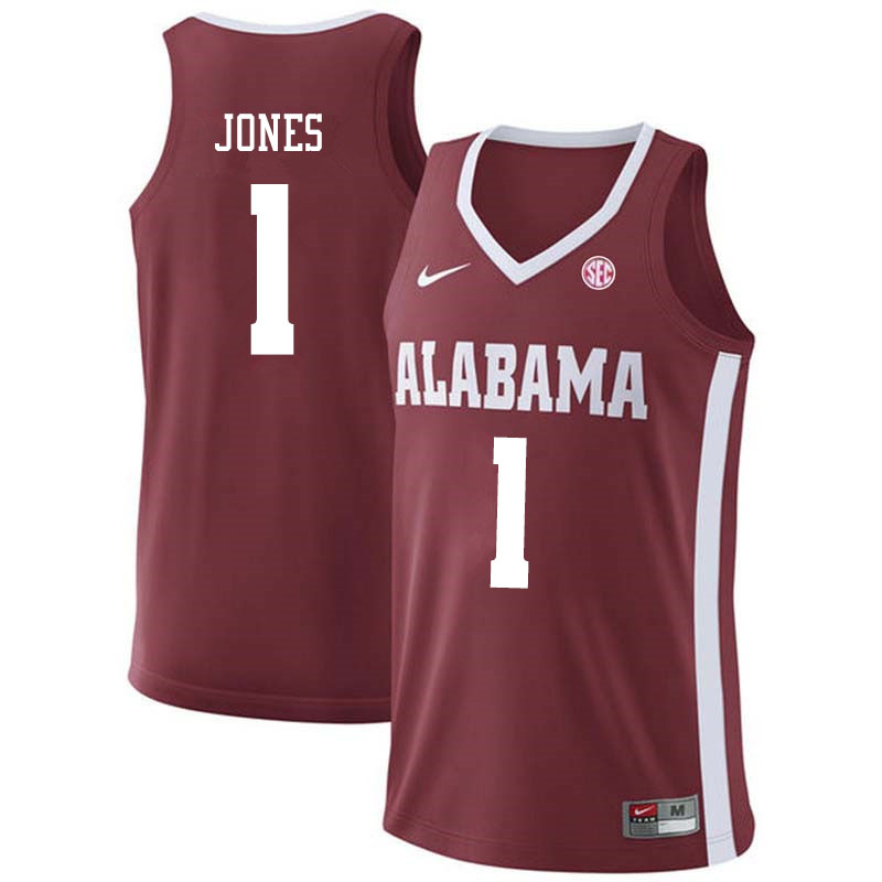 Men #1 Herbert Jones Alabama Crimson Tide College Basketball Jerseys Sale-Crimson